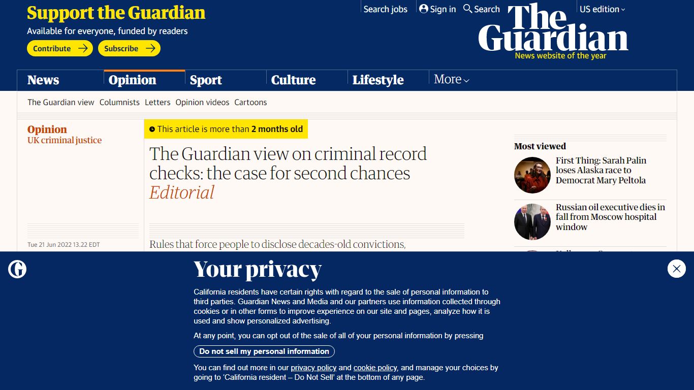 The Guardian view on criminal record checks: the case for second ...